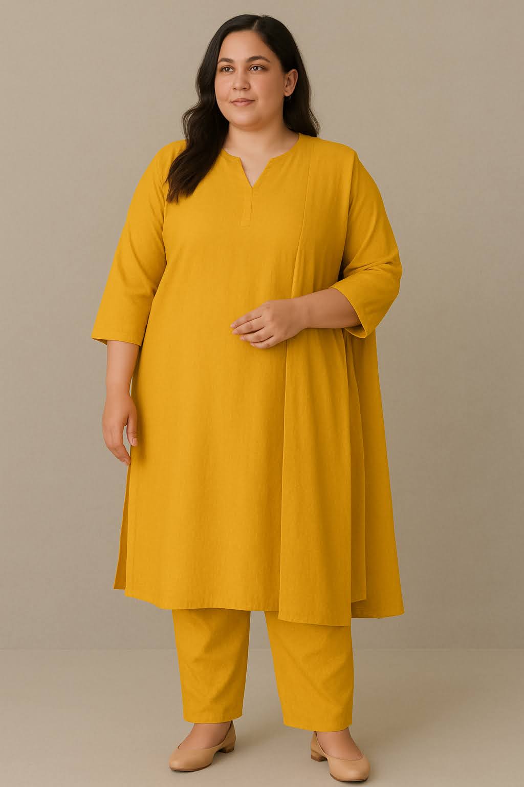 Kurta Set - Mustard Yellow (Kurta and Bottom)