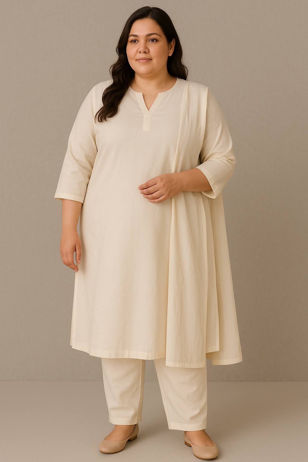 Kurta set - White (Kurta and Bottom)