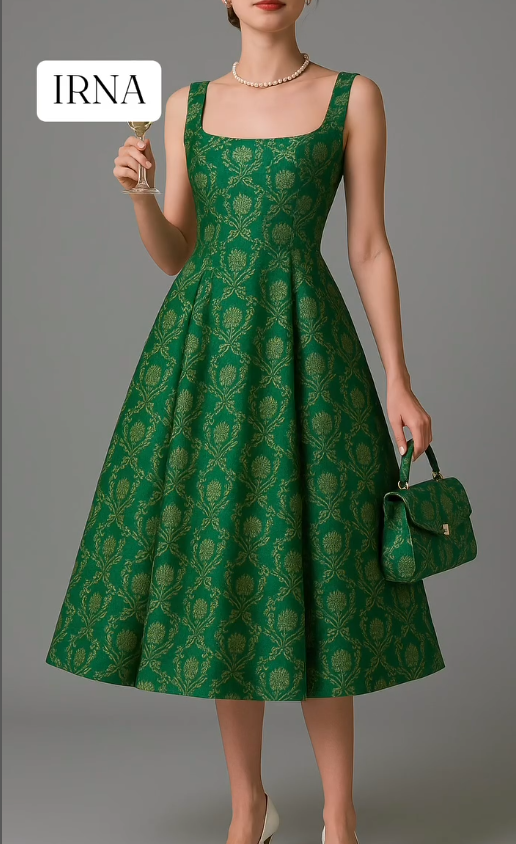 Green A line dress